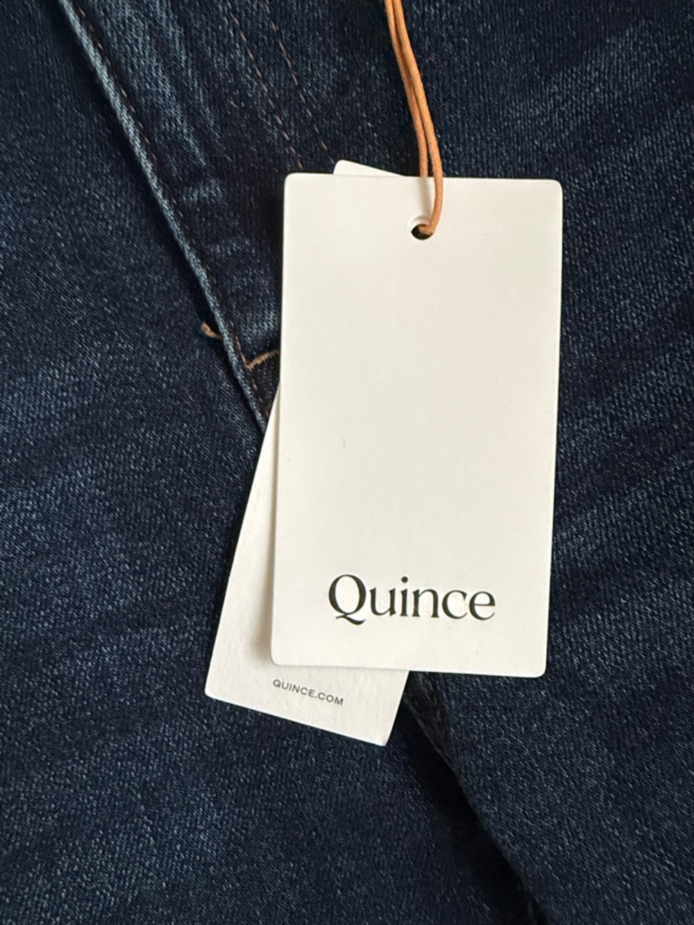 NWT Quince Stretch High Rise Straight Jeans Dark Wash Size 28 - Picture 2 of 8